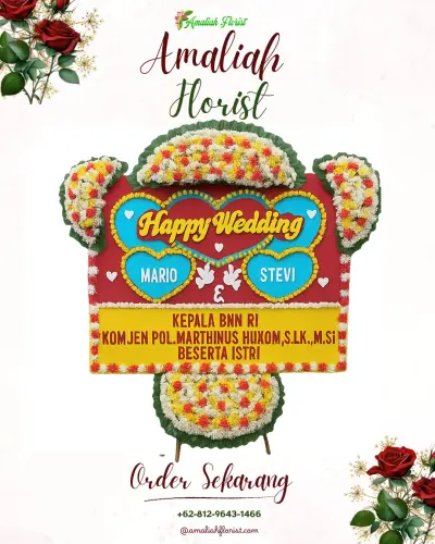 Karangan Papan Bunga Pernikahan di Cimulang